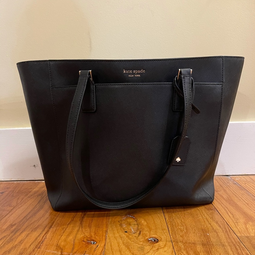 Kate Spade Large Zip Black Leather Tote